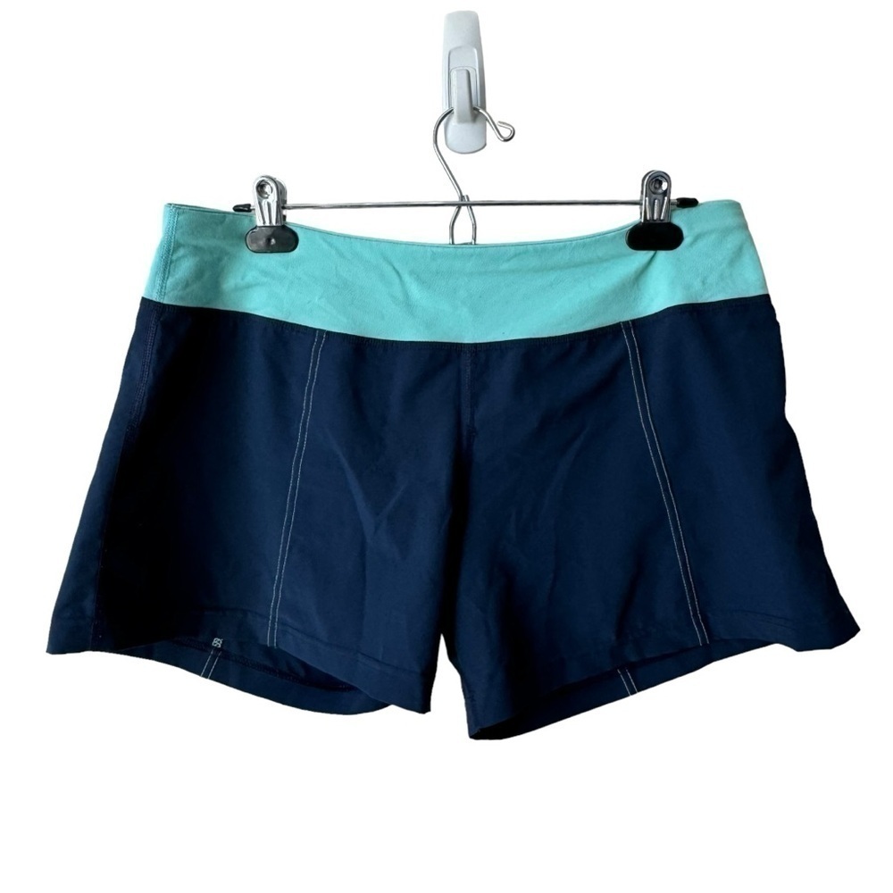 Vintage Lululemon 3" High Rise Running Shorts Blue Made In Canada Women's Sz 10